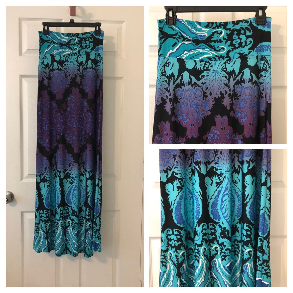 Purple/Aqua Maxi Skirt